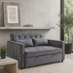 SOLUTION ΚΑΝΑΠΕΣ ΚΡΕΒΑΤΙ 2ΘΕΣΙΟΣ ΓΚΡΙ 133x94x87 70-0344 - Image 5