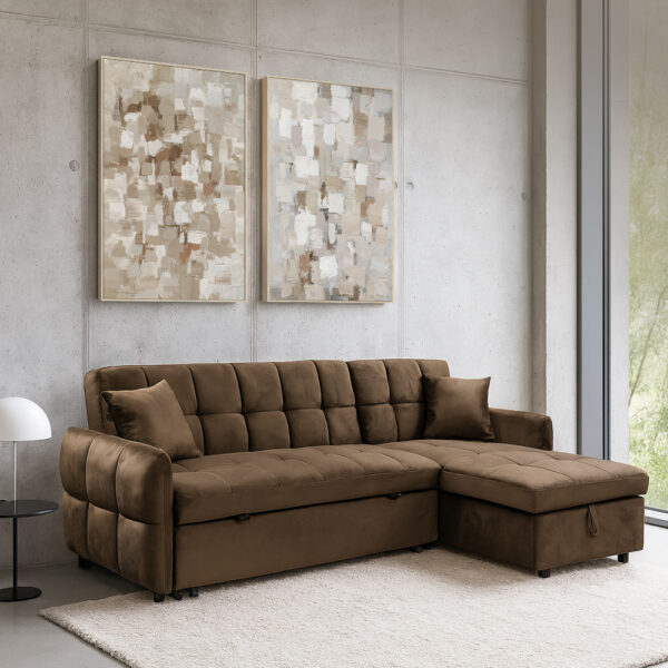 CROSSOVER ΚΑΝΑΠΕΣ ΚΡΕΒΑΤΙ ΓΩΝΙΑ ΑΝΑΣΤΡΕΨΙΜΗ COFFEE 213x145x83 70-0350 - Image 5