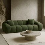 BOSSANOVA ΚΑΝΑΠΕΣ 3ΘΕΣΙΟΣ ΠΡΑΣΙΝΟ ΣΚΟΥΡΟ 255x115x71cm 70-0437 - Image 2