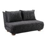 FUTON ΚΑΝΑΠΕΣ ΚΡΕΒΑΤΙ 2ΘΕΣΙΟΣ ΑΝΑΔΙΠΛΟΥΜΕΝΟΣ ΓΚΡΙ ΜΑΥΡΟ ΜΕ PATTERN 141x87x76cm 70-0446