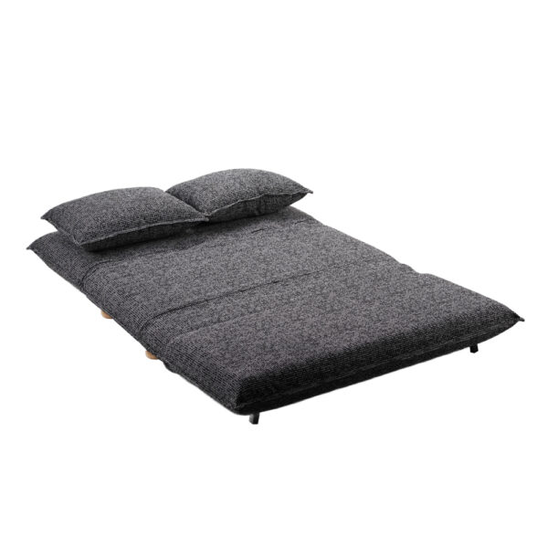 FUTON ΚΑΝΑΠΕΣ ΚΡΕΒΑΤΙ 2ΘΕΣΙΟΣ ΑΝΑΔΙΠΛΟΥΜΕΝΟΣ ΓΚΡΙ ΜΑΥΡΟ ΜΕ PATTERN 141x87x76cm 70-0446 - Image 2