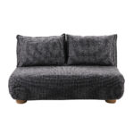 FUTON ΚΑΝΑΠΕΣ ΚΡΕΒΑΤΙ 2ΘΕΣΙΟΣ ΑΝΑΔΙΠΛΟΥΜΕΝΟΣ ΓΚΡΙ ΜΑΥΡΟ ΜΕ PATTERN 141x87x76cm 70-0446 - Image 3