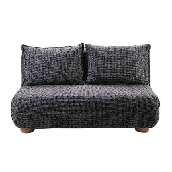FUTON ΚΑΝΑΠΕΣ ΚΡΕΒΑΤΙ 2ΘΕΣΙΟΣ ΑΝΑΔΙΠΛΟΥΜΕΝΟΣ ΓΚΡΙ ΜΑΥΡΟ ΜΕ PATTERN 141x87x76cm 70-0446 - Image 3