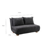 FUTON ΚΑΝΑΠΕΣ ΚΡΕΒΑΤΙ 2ΘΕΣΙΟΣ ΑΝΑΔΙΠΛΟΥΜΕΝΟΣ ΓΚΡΙ ΜΑΥΡΟ ΜΕ PATTERN 141x87x76cm 70-0446 - Image 5