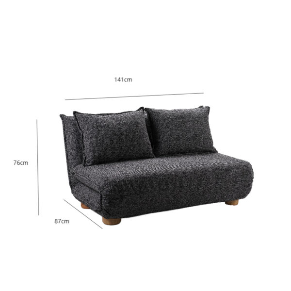 FUTON ΚΑΝΑΠΕΣ ΚΡΕΒΑΤΙ 2ΘΕΣΙΟΣ ΑΝΑΔΙΠΛΟΥΜΕΝΟΣ ΓΚΡΙ ΜΑΥΡΟ ΜΕ PATTERN 141x87x76cm 70-0446 - Image 5