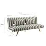 LA SPEZIA ΚΑΝΑΠΕΣ ΚΡΕΒΑΤΙ 3ΘΕΣΙΟΣ OFF WHITE ΛΑΔΙ 188x81x88cm 70-0447 - Image 5