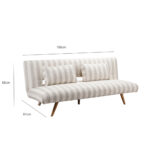 LA SPEZIA ΚΑΝΑΠΕΣ ΚΡΕΒΑΤΙ 3ΘΕΣΙΟΣ OFF WHITE BEIGE 188x81x88cm 70-0448 - Image 5