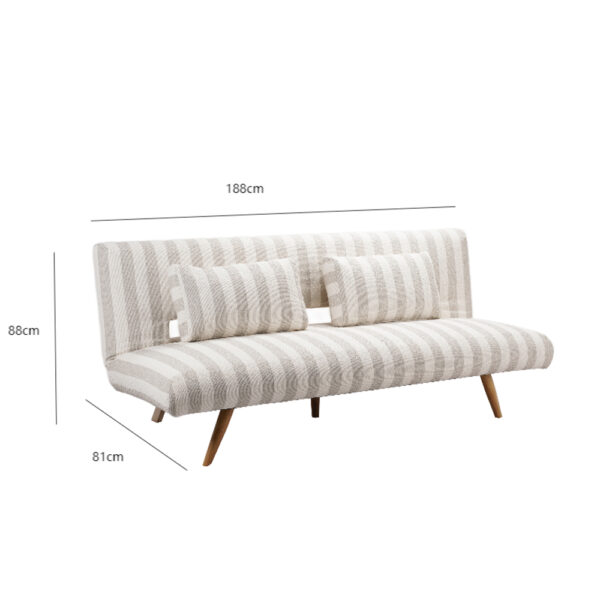 LA SPEZIA ΚΑΝΑΠΕΣ ΚΡΕΒΑΤΙ 3ΘΕΣΙΟΣ OFF WHITE BEIGE 188x81x88cm 70-0448 - Image 5