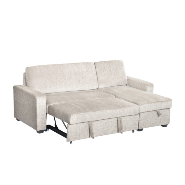 TRESOR ΚΑΝΑΠΕΣ ΚΡΕΒΑΤΙ ΓΩΝΙΑ ΑΝΑΣΤΡΕΨΙΜΗ OFF WHITE 223x145x91cm 70-0452 - Image 2