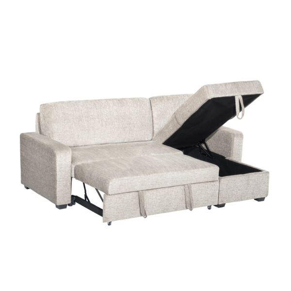 TRESOR ΚΑΝΑΠΕΣ ΚΡΕΒΑΤΙ ΓΩΝΙΑ ΑΝΑΣΤΡΕΨΙΜΗ OFF WHITE 223x145x91cm 70-0452 - Image 4