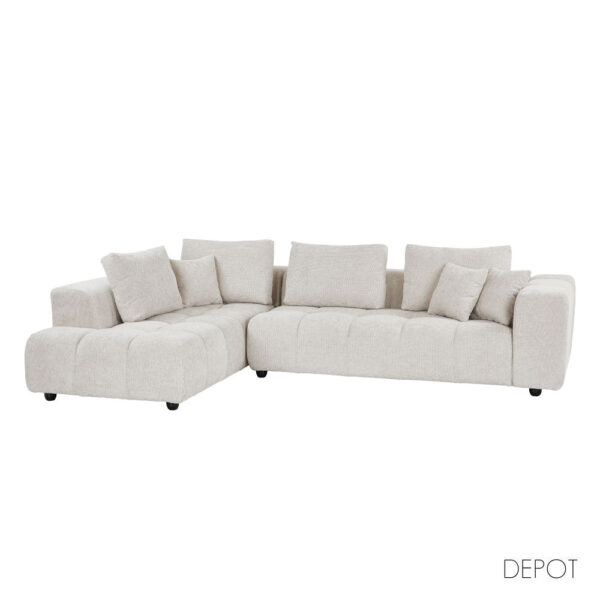 TOMOS ΚΑΝΑΠΕΣ ΓΩΝΙΑ ΑΡΙΣΤΕΡΗ BEIGE LEGASY 15 298x200x85cm 71-0113 - Image 6