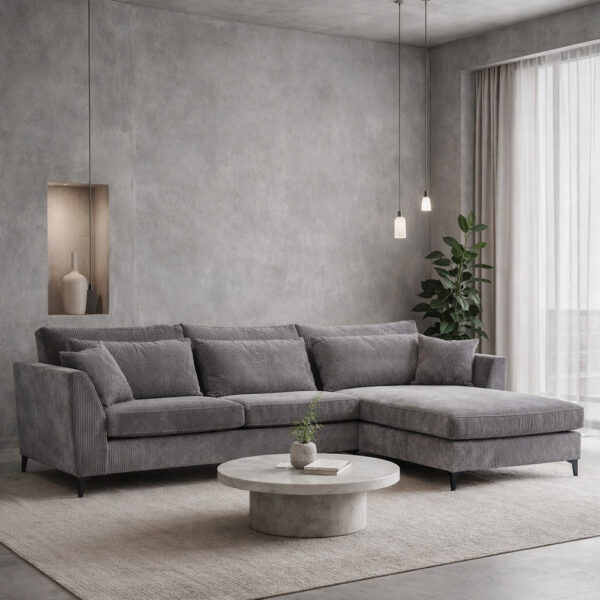 FOREVER ΚΑΝΑΠΕΣ ΓΩΝΙΑ ΔΕΞΙΑ ΓΚΡΙ LINCOLN 90 316x185x92 71-0117 - Image 7