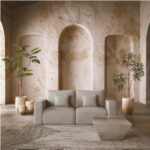 BOX ΠΟΛΥΘΡΟΝΑ ΜΕ ΜΠΡΑΤΣΟ ΑΝΑΣΤΡΕΨΙΜΗ BEIGE VOGUE 2 107x107x85cm 71-0136 - Image 7