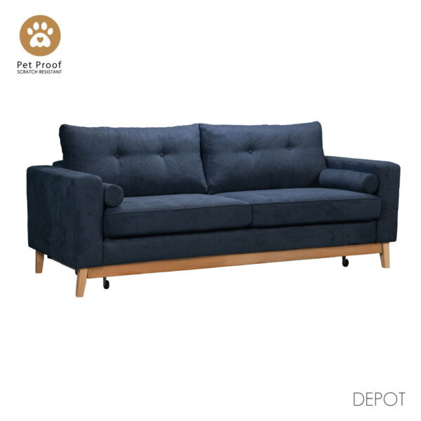 LUSSO ΚΑΝΑΠΕΣ ΚΡΕΒΑΤΙ 3ΘΕΣΙΟΣ ΜΠΛΕ LINO 89 218x85x87 71-0271 - Image 6