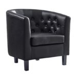 BOGA Button Πολυθρόνα Σαλονιού -Καθιστικού, Pvc Μαύρο 76x69x75cm