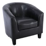 BOGA Πολυθρόνα Σαλονιού - Καθιστικού, Pu Μαύρο 77x70x77cm
