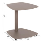 ΒΟΗΘΗΤΙΚΟ ΤΡΑΠΕΖΑΚΙ ΞΑΠΛΩΣΤΡΑΣ CARET HM6563.03 ΑΛΟΥΜΙΝΙΟ ΣΕ ΑΝΟΙΧΤΟ ΓΚΡΙ 40x39x42Υεκ - Image 2