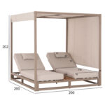 ΔΙΠΛΗ ΞΑΠΛΩΣΤΡΑ ΑΛΟΥΜΙΝΙΟΥ ΠΑΡΑΛΙΑΣ ΜΕ ΣΚΙΑΣΤΡΟ GALLANT HM6097.04 ΚΑΠΟΥΤΣΙΝΟ 2x2x2μ - Image 2