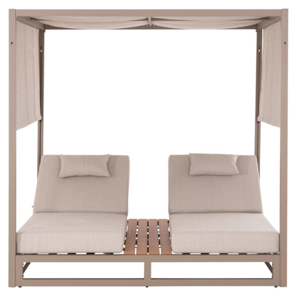 ΔΙΠΛΗ ΞΑΠΛΩΣΤΡΑ ΑΛΟΥΜΙΝΙΟΥ ΠΑΡΑΛΙΑΣ ΜΕ ΣΚΙΑΣΤΡΟ GALLANT HM6097.04 ΚΑΠΟΥΤΣΙΝΟ 2x2x2μ - Image 3