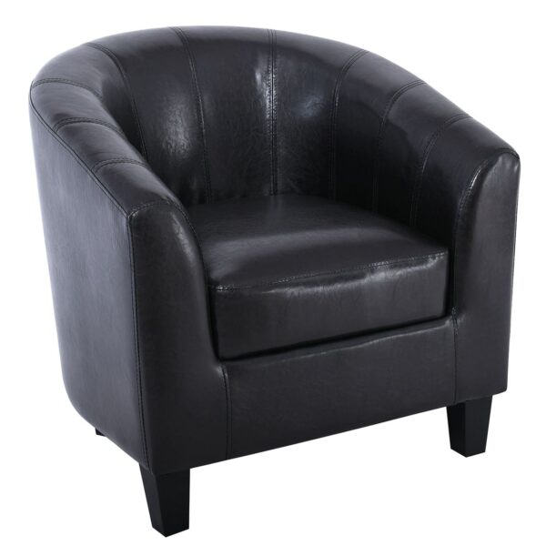 BOGA Πολυθρόνα Σαλονιού - Καθιστικού, Pu Μαύρο 77x70x77cm - Image 2