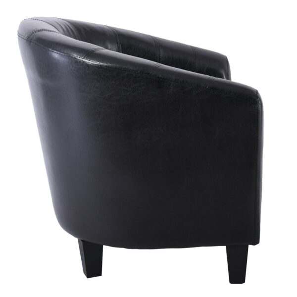 BOGA Πολυθρόνα Σαλονιού - Καθιστικού, Pu Μαύρο 77x70x77cm - Image 4