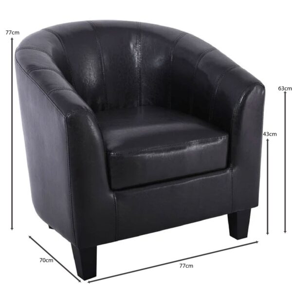 BOGA Πολυθρόνα Σαλονιού - Καθιστικού, Pu Σκούρο Καφέ 77x70x77cm - Image 7