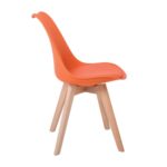 MARTIN Καρέκλα Ξύλο, PP Πορτοκαλί Μονταρισμένη Ταπετσαρία 49x57x82cm - Image 4