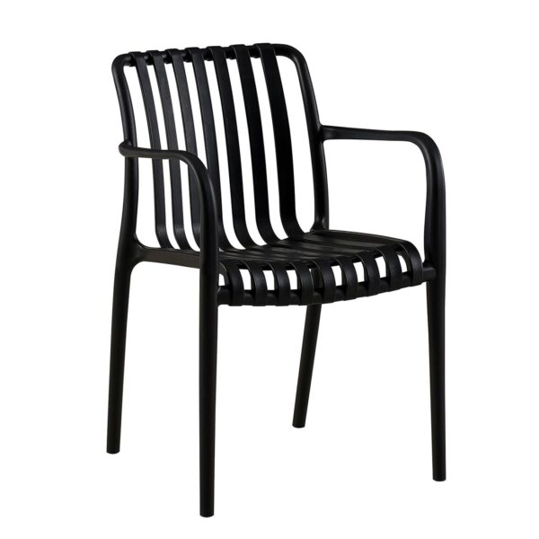 MODA-N Πολυθρόνα Στοιβαζόμενη PP, Στοιβαζόμενη Απόχρωση Μαύρο 56x57x81cm - Image 2