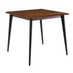 VIDAL Τραπέζι Μέταλλο Βαφή Μαύρο, Επιφάνεια 80x80cm/16mm Contract Sliq Walnut 81x81x73,6cm - Image 2