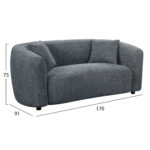 ΚΑΝΑΠΕΣ 2-ΘΕΣΙΟΣ NORD HM3322.01 ΓΚΡΙ ΥΦΑΣΜΑ 170x91x75Υεκ. - Image 2