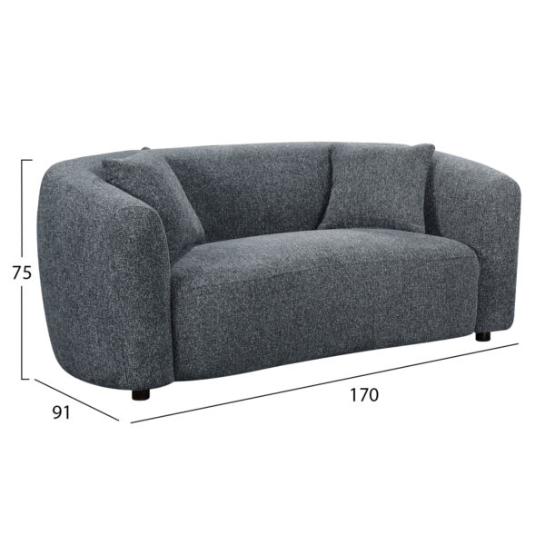 ΚΑΝΑΠΕΣ 2-ΘΕΣΙΟΣ NORD HM3322.01 ΓΚΡΙ ΥΦΑΣΜΑ 170x91x75Υεκ. - Image 2