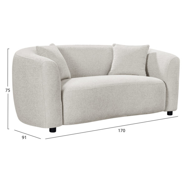 ΚΑΝΑΠΕΣ 2-ΘΕΣΙΟΣ NORD HM3322.02 ΑΝΟΙΧΤΟ ΜΠΕΖ ΥΦΑΣΜΑ 170x91x75Υεκ. - Image 2