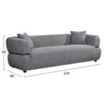 ΚΑΝΑΠΕΣ 3-ΘΕΣΙΟΣ ARCTIS HM3327.01 ΓΚΡΙ ΥΦΑΣΜΑ 229x88x88Υεκ. - Image 2