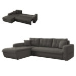 ΚΑΝΑΠΕΣ ΚΡΕΒΑΤΙ ΑΡΙΣΤΕΡΗ ΓΩΝΙΑ KANSO HM3338.01L ΓΚΡΙ ΥΦΑΣΜΑ 244x188x80Υεκ