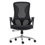 ΚΑΡΕΚΛΑ ΓΡΑΦΕΙΟΥ DECIFER HM1212.01 ΜΑΥΡO MESH-ΒΑΣΗ ΧΡΩΜΙΟΥ 61x60x110Υεκ. - Image 3