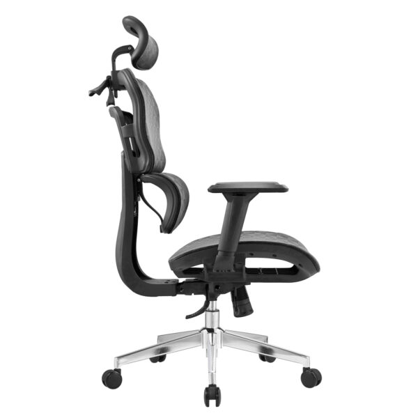 ΚΑΡΕΚΛΑ ΓΡΑΦΕΙΟΥ MODEN HM1215.01 ΜΑΥΡO MESH--ΒΑΣΗ ΧΡΩΜΙΟΥ 68x69x126Υεκ - Image 3