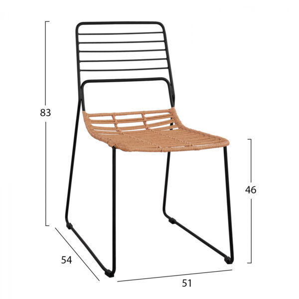 ΚΑΡΕΚΛΑ ΜΕΤΑΛΛΙΚΗ ALLEGRA HM5694 ΜΕ WICKER ΜΠΕΖ 51x54x83Υ εκ. - Image 2