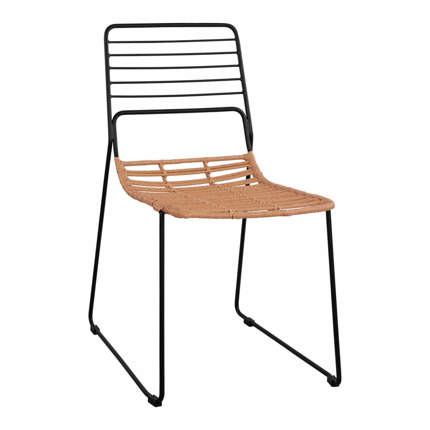 HM5694 ΚΑΡΕΚΛΑ ΜΕΤΑΛΛΙΚΗ ALLEGRA HM5694 ΜΕ WICKER ΜΠΕΖ 51x54x83Υ εκ. - Image 1