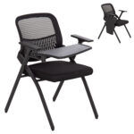 ΚΑΡΕΚΛΑ ΣΥΝΕΔΡΙΟΥ ΠΤΥΣΣΟΜΕΝΗ ΜΕ ΑΝΑΛΟΓΙΟ DENO HM1209.01 MESH ΥΦΑΣΜΑ ΜΑΥΡΟ 65x63x82Υεκ.