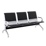 ΚΑΘΙΣΜΑ ΑΝΑΜΟΝΗΣ Τ.ΑΕΡΟΔΡΟΜΙΟΥ 3ΘΕΣΙΟ AVIATOR HM18400 ΜΕΤΑΛΛΟ ΜΕ PU ΜΑΥΡΟ 171x64x77Υ