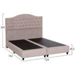 ΚΡΕΒΑΤΙ ΔΙΠΛΟ MALENA HM638.32 ΜΠΕΖ ΥΦΑΣΜΑ- ΓΙΑ ΣΤΡΩΜΑ 150x200εκ. - Image 3