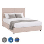 ΚΡΕΒΑΤΙ MILO ΔΙΠΛΟ ΜΕ ΑΠΟΘΗΚΕΥΤΙΚΟ ΧΩΡΟ HM622.32 ΜΠΕΖ ΥΦΑΣΜΑ-- ΓΙΑ ΣΤΡΩΜΑ 160x200εκ