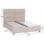 ΚΡΕΒΑΤΙ MILO ΔΙΠΛΟ ΜΕ ΑΠΟΘΗΚΕΥΤΙΚΟ ΧΩΡΟ HM622.32 ΜΠΕΖ ΥΦΑΣΜΑ-- ΓΙΑ ΣΤΡΩΜΑ 160x200εκ - Image 3