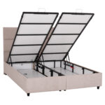 ΚΡΕΒΑΤΙ MILO ΔΙΠΛΟ ΜΕ ΑΠΟΘΗΚΕΥΤΙΚΟ ΧΩΡΟ HM622.32 ΜΠΕΖ ΥΦΑΣΜΑ-- ΓΙΑ ΣΤΡΩΜΑ 160x200εκ - Image 4