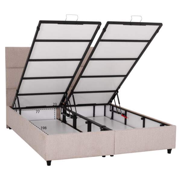 ΚΡΕΒΑΤΙ MILO ΔΙΠΛΟ ΜΕ ΑΠΟΘΗΚΕΥΤΙΚΟ ΧΩΡΟ HM622.32 ΜΠΕΖ ΥΦΑΣΜΑ-- ΓΙΑ ΣΤΡΩΜΑ 160x200εκ - Image 4