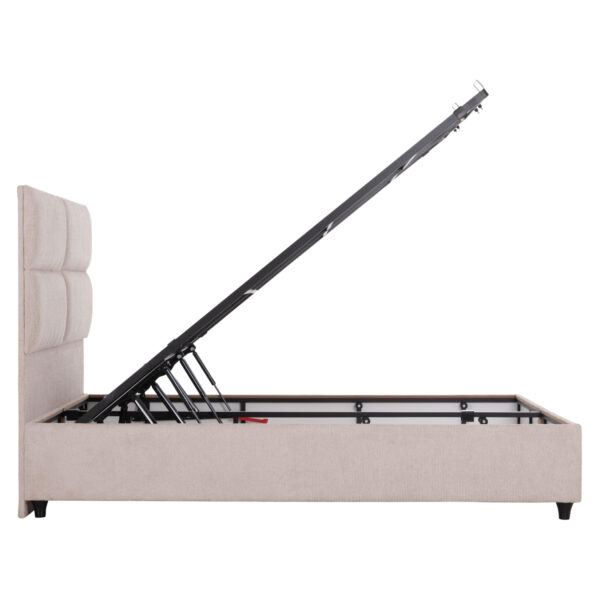 ΚΡΕΒΑΤΙ MILO ΔΙΠΛΟ ΜΕ ΑΠΟΘΗΚΕΥΤΙΚΟ ΧΩΡΟ HM622.32 ΜΠΕΖ ΥΦΑΣΜΑ-- ΓΙΑ ΣΤΡΩΜΑ 160x200εκ - Image 6