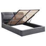 ΚΡΕΒΑΤΙ ΔΙΠΛΟ & ΣΤΡΩΜΑ KENDRA HM10720.01 ΓΚΡΙ ΒΕΛΟΥΔΟ ΜΕ ΑΠΟΘ.ΧΩΡΟ--ΓΙΑ 160x200εκ - Image 4