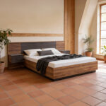 ΚΡΕΒΑΤΙ ΜΕ ΚΟΜΟΔΙΝΑ CARYS HM744.11 ΜΕΛΑΜΙΝΗ ΣΕ ΚΑΡΥΔΙ/WENGE--ΣΤΡΩΜΑ 160x200 - Image 2