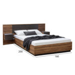 ΚΡΕΒΑΤΙ ΜΕ ΚΟΜΟΔΙΝΑ CARYS HM744.11 ΜΕΛΑΜΙΝΗ ΣΕ ΚΑΡΥΔΙ/WENGE--ΣΤΡΩΜΑ 160x200 - Image 3