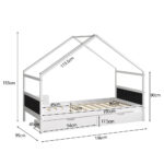 ΚΡΕΒΑΤΙ ΠΑΙΔΙΚΟ ΜΕ ΣΥΡΤΑΡΙΑ HOUSER HM741.01 τ.MONTESSORI ΞΥΛΟ ΠΕΥΚΟ ΛΕΥΚΟ-190x90εκ - Image 3